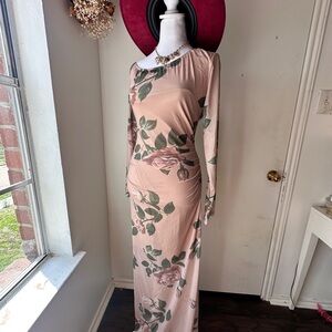 Floral Long Sleeve Maxi Dress